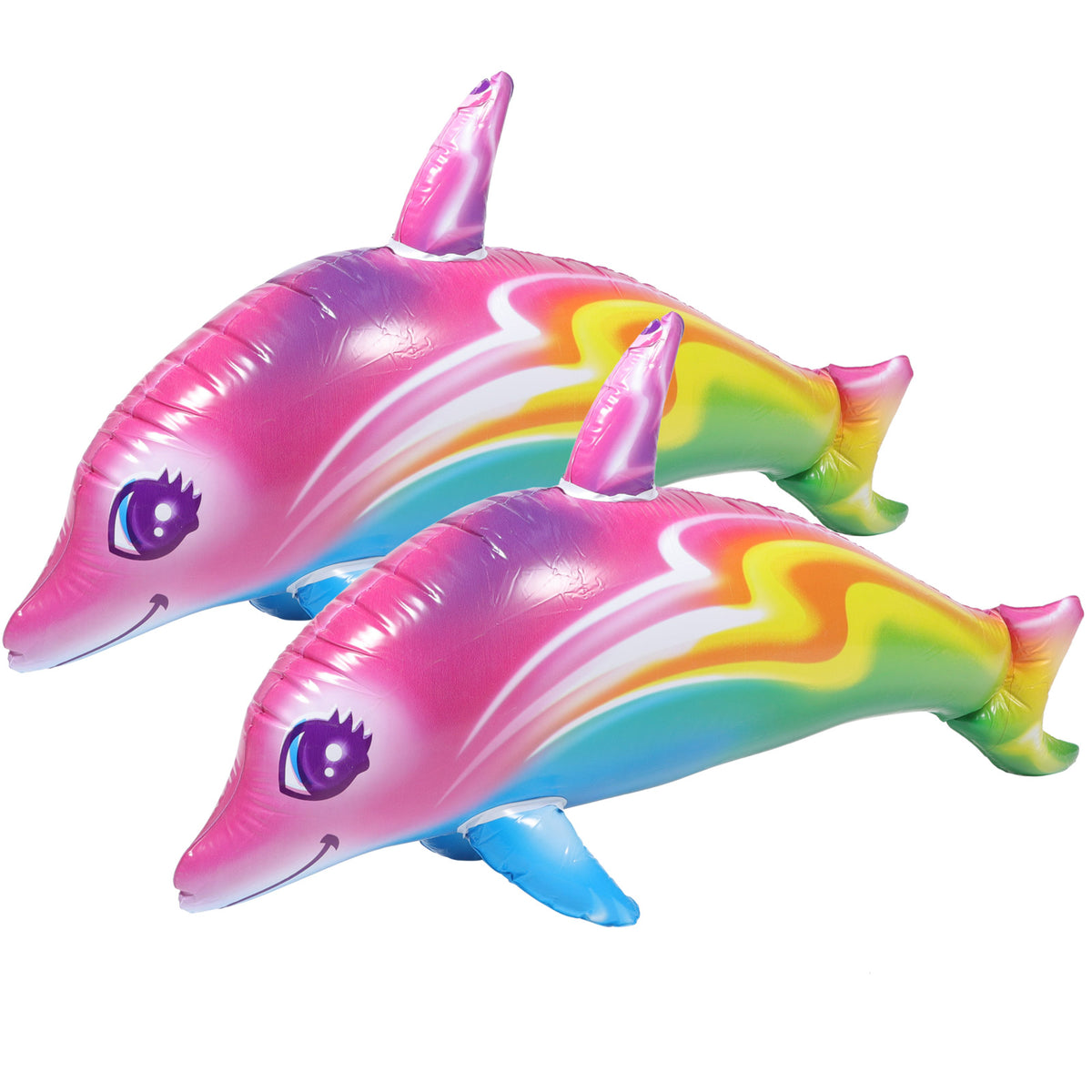 2 Pcs Inflatable Dolphin Pool Toys Pvc L369
