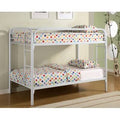 White Twin Over Twin Metal Bunk Bed E780