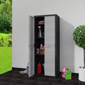 Black and Gray Garden Storage Cabinet with 3 Shelves N7041