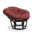 Red Wine Microsuede Rattan Papasan Chair with Cushion C885