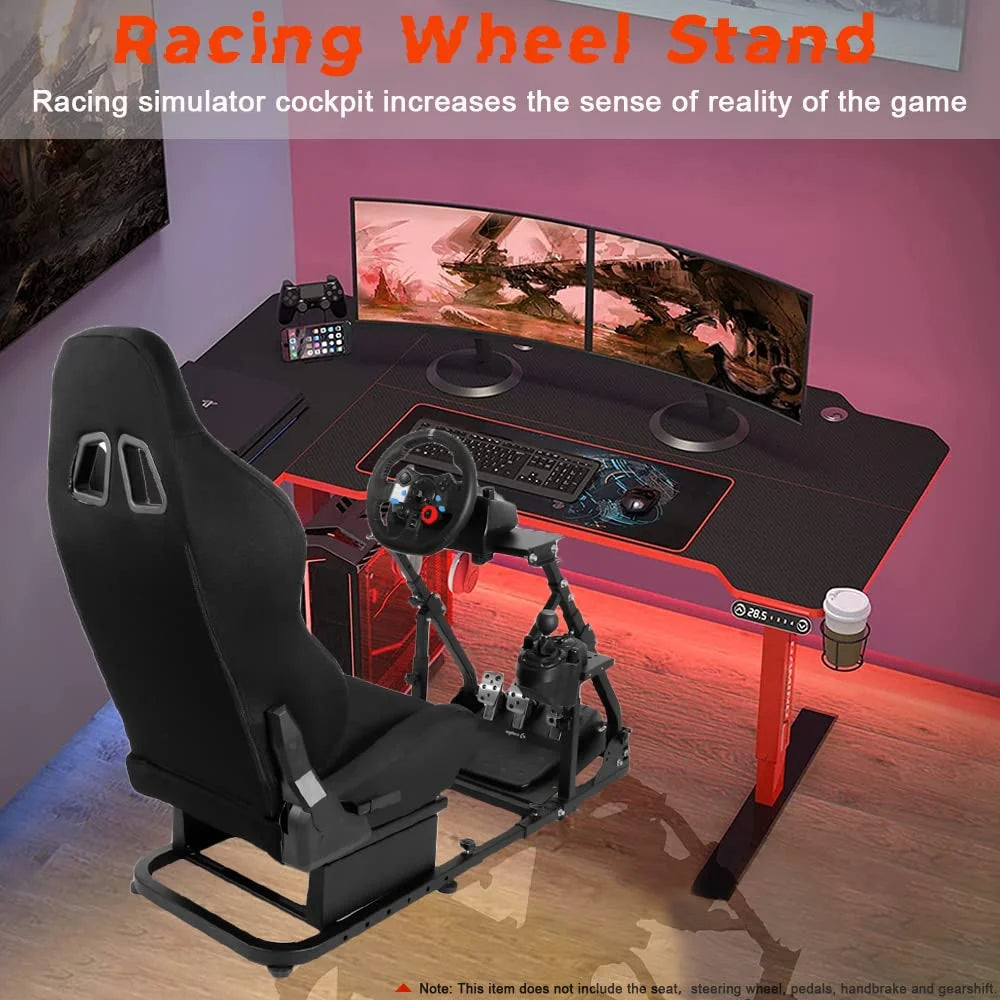 Racing Simulator Cockpit with Dual Reinforcement Arms H198