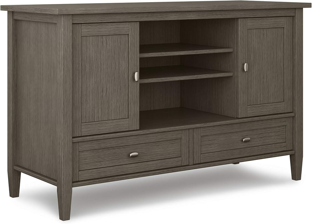 47 inch Solid Wood TV Media Stand in Farmhouse Grey J6086