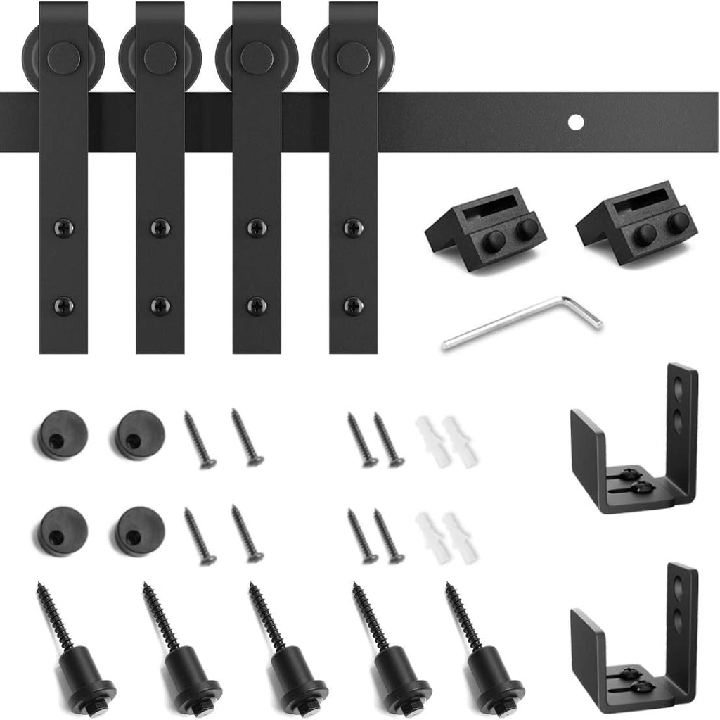6.6FT Double Sliding Barn Hardware Kit for TV Stand, Closet, Window U190