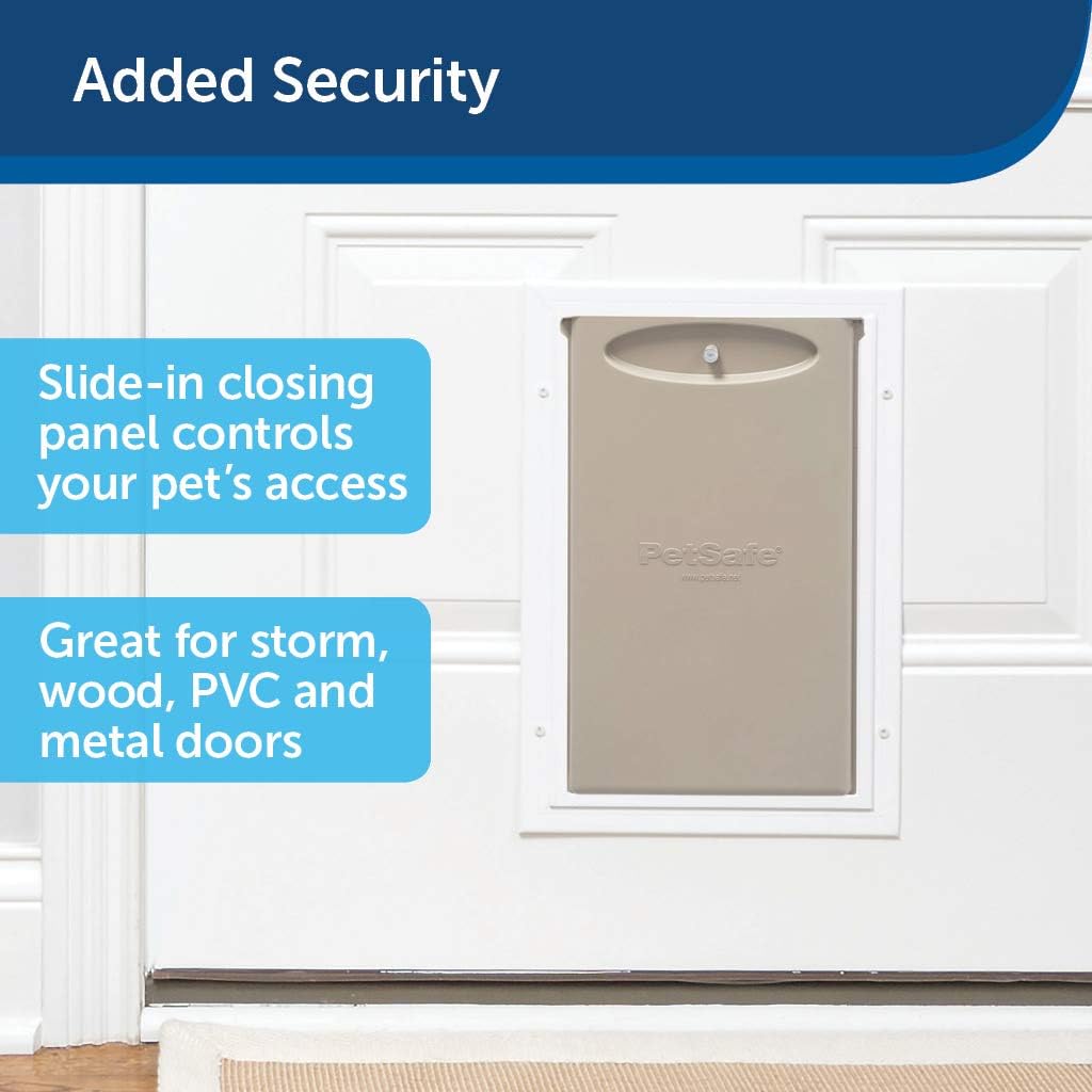 Aluminum Dog Door or Cat Door with Tinted Vinyl Flap and Slide-In Closing Panel J6908
