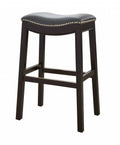 Espresso and Gray Saddle Style Counter Height Bar Stool Z2931