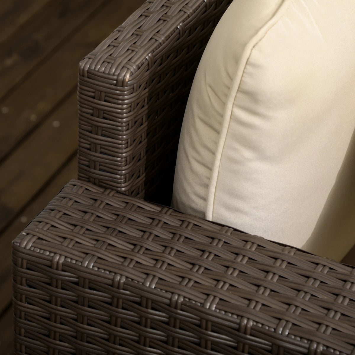 Beige Padded Outdoor Loveseat A5933