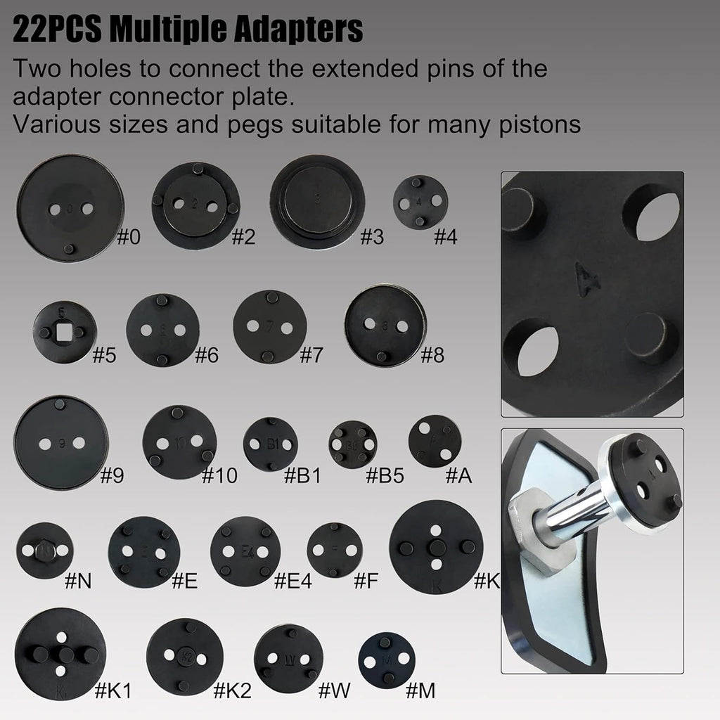 Pneumatic Brake Caliper Piston Wind Back Compression Spreading Tool 23PCS Kit Air Tool Set X171