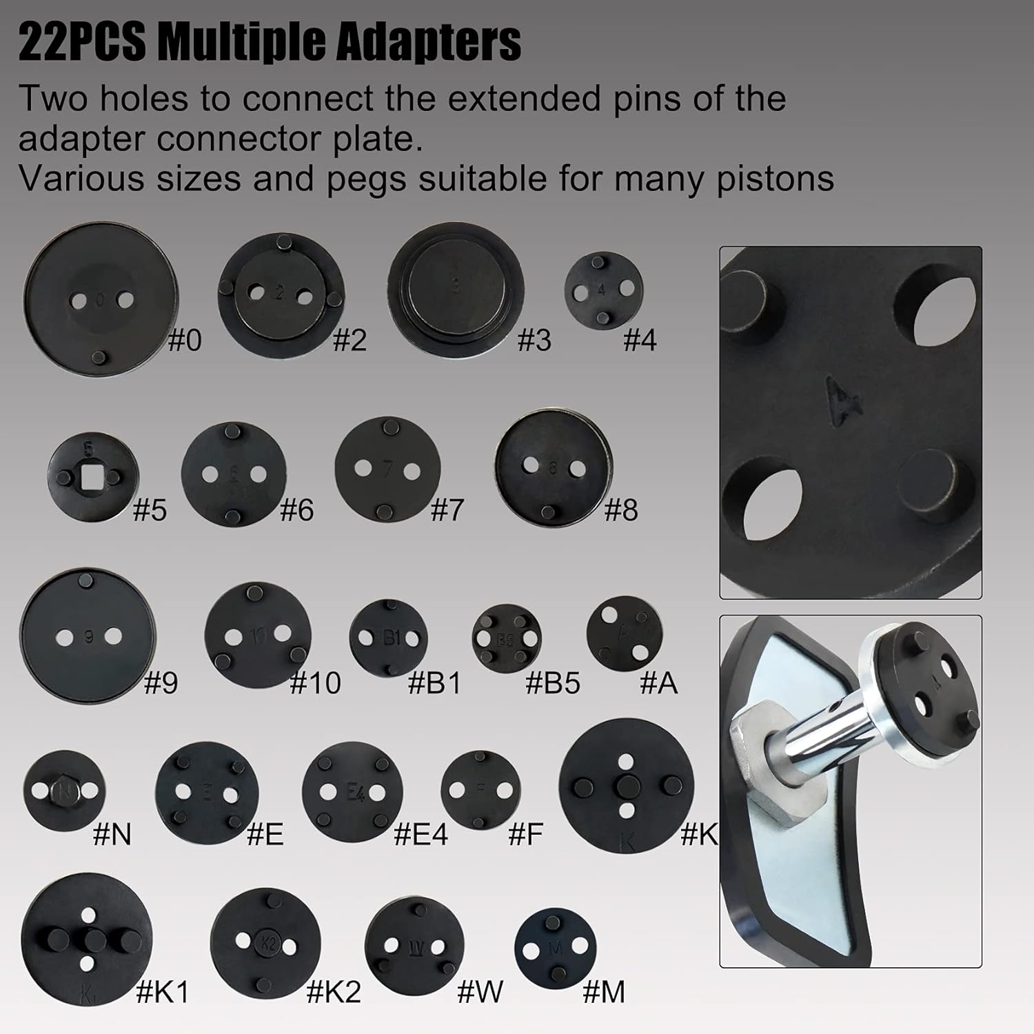 Pneumatic Brake Caliper Piston Wind Back Compression Spreading Tool 23PCS Kit Air Tool Set X171