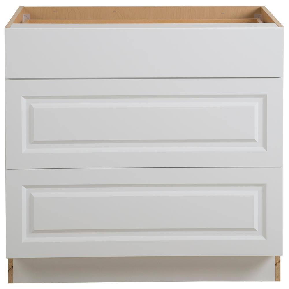 White 3-Soft Close Drawers Base Cabinet K4078