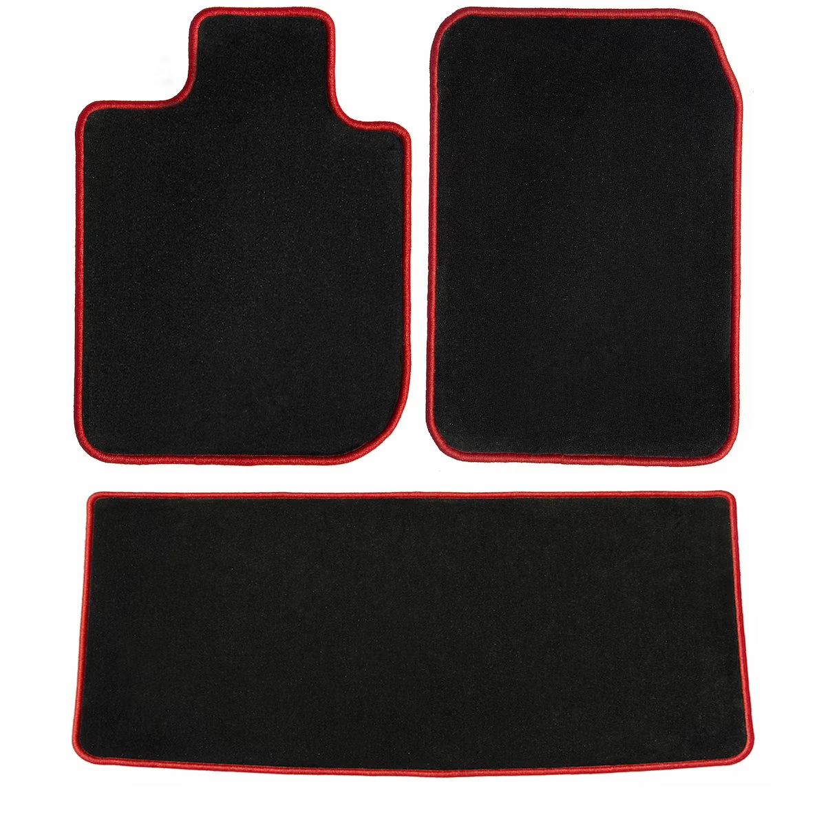 Black with Red Edging Carpet Car Mats Q42624