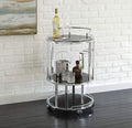 Chrome and Black Glass Bar Cart C263231