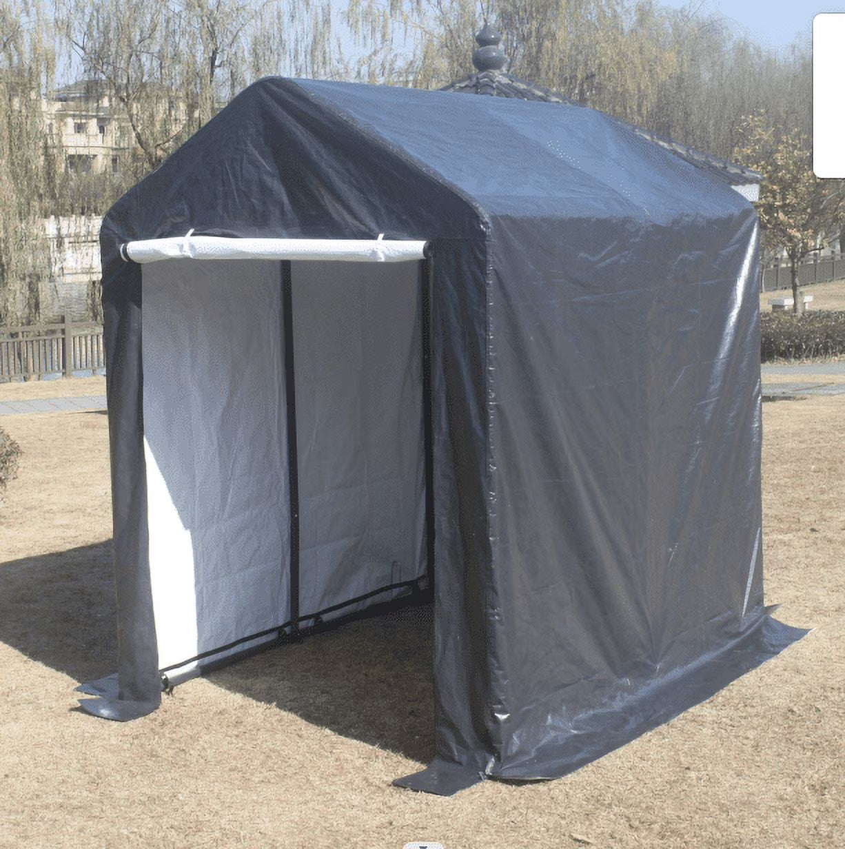 Motorcycle Storage Shed 6x8ft Outdoor Shelter W4942