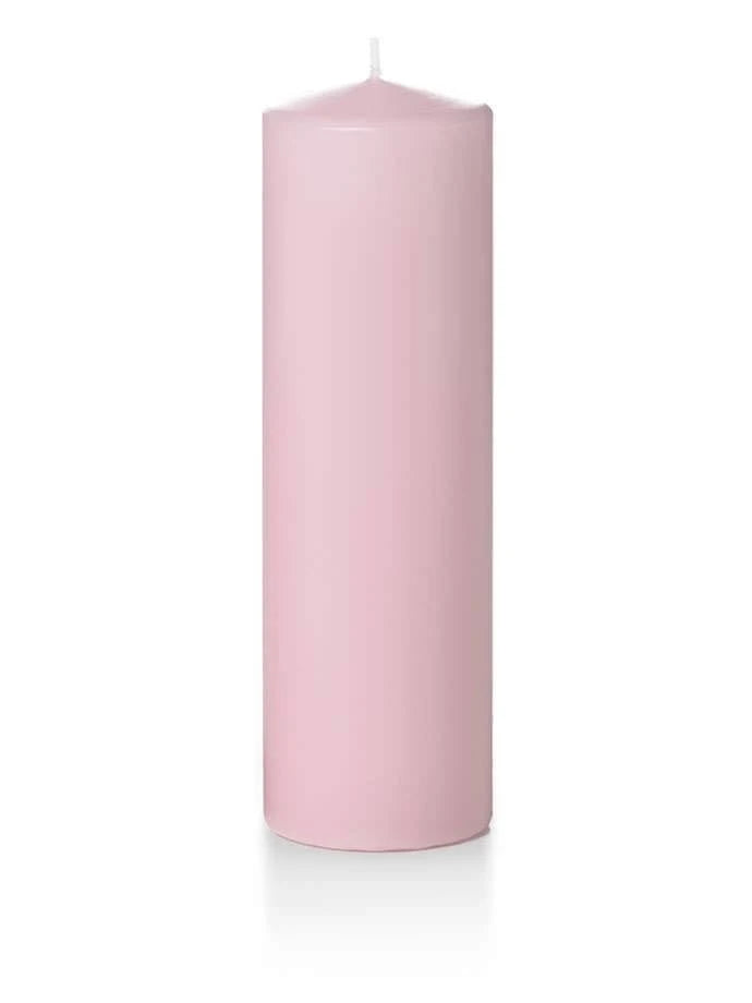 12 Light Rose Round Pillar Candles L970076