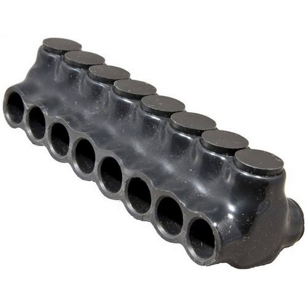 Black Insulated Multi-Cable Connector Dual Entry 8 Ports D874182