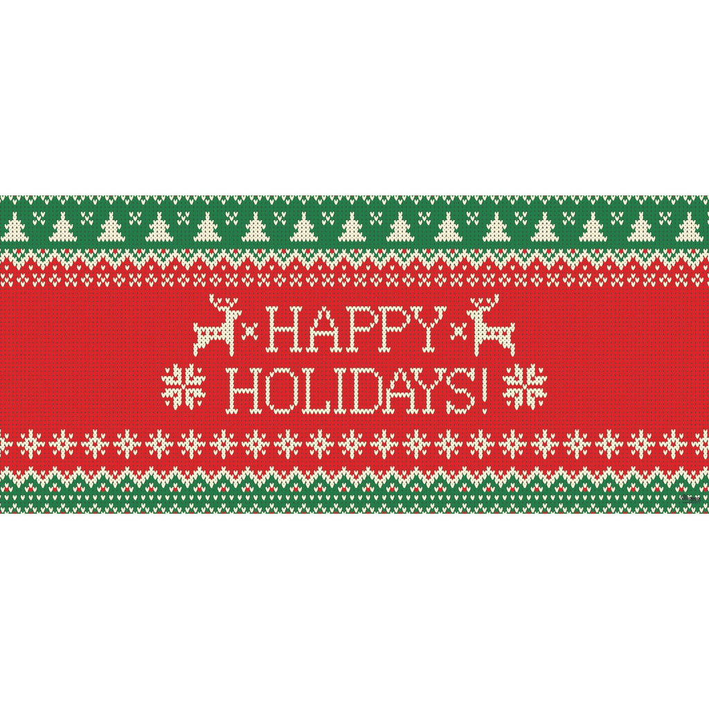 Green and Red Double Car Garage Door Banner U55461