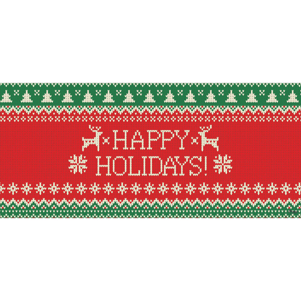 Green and Red Double Car Garage Door Banner U55461