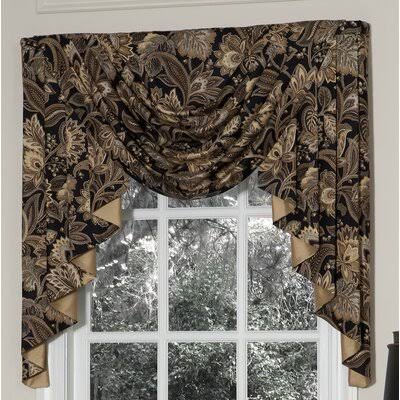Black/Gold 3 Pc Window Valance Z3366