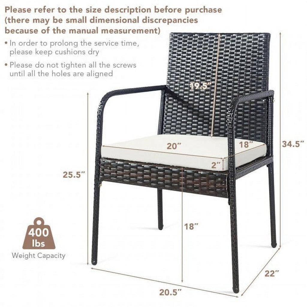 Outdoor Wicker Rattan Dining Set 4 Pieces K6780