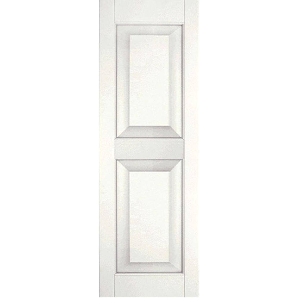 White Raised Panel Shutters Pair F844