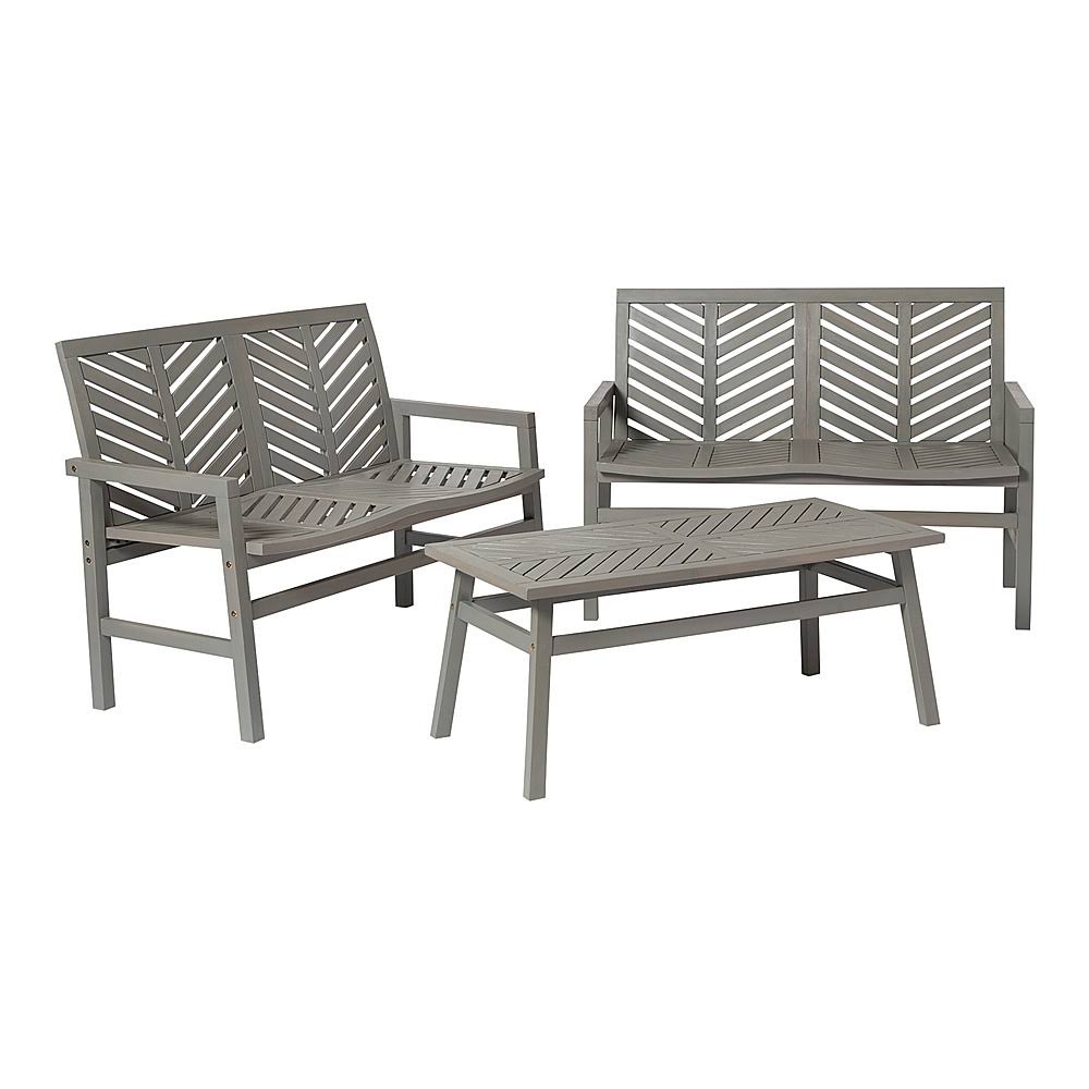 3-Piece Windsor Acacia Wood Patio Loveseat Chat Set C127687