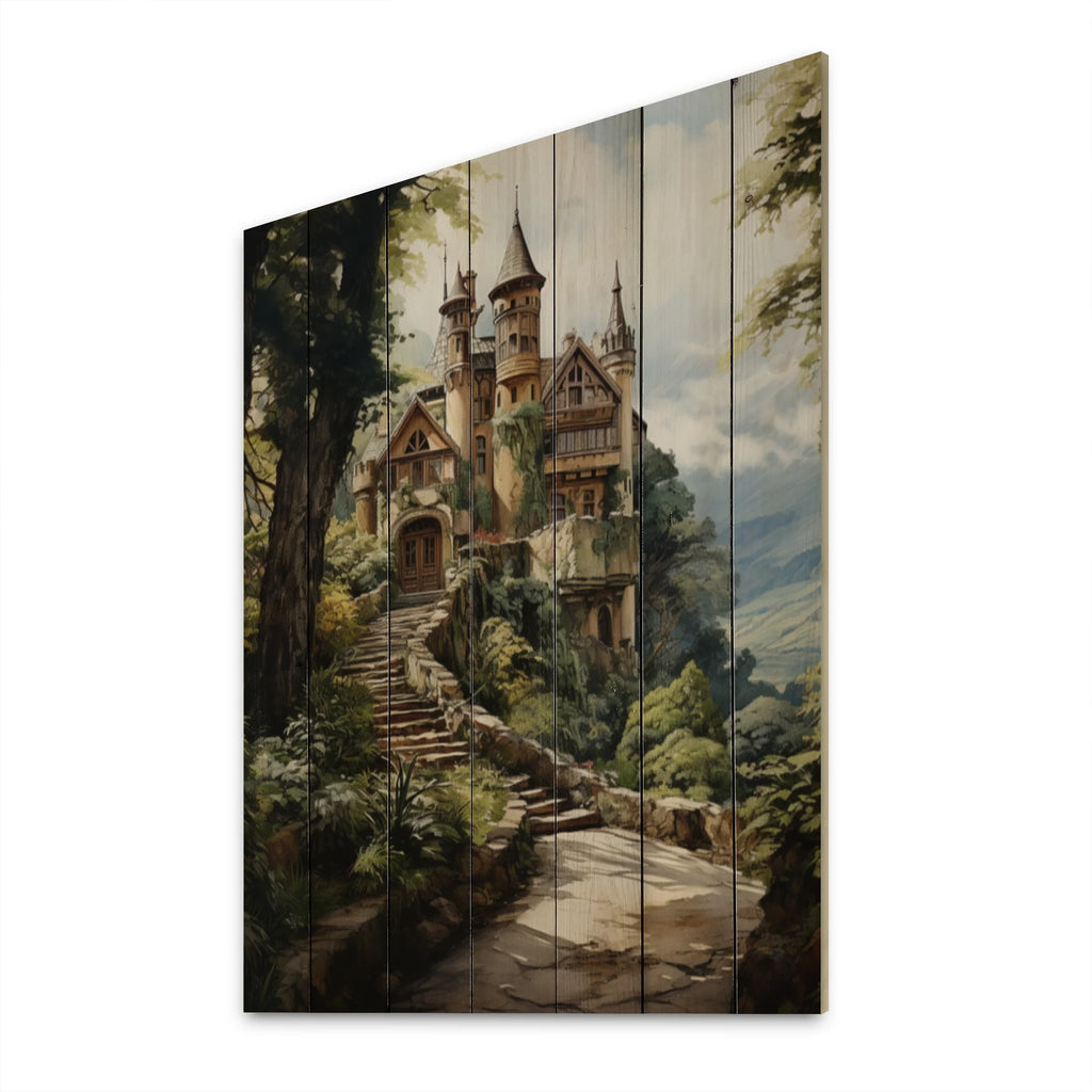 Natural Pine Wood Cityscapes Wall Art R986729