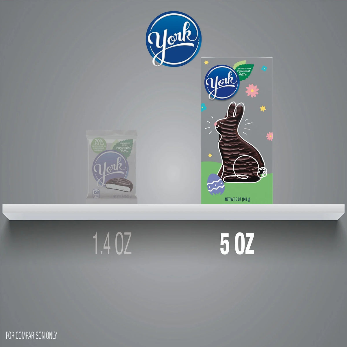 Dark Chocolate Peppermint Patties Bunny Easter Candy, 5 oz I770161