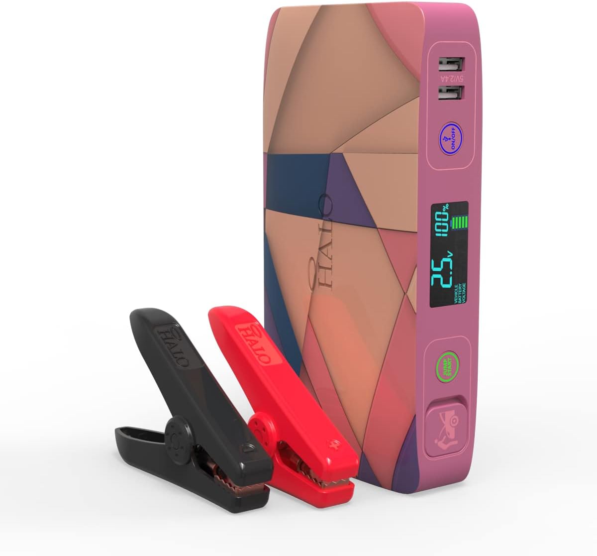 Portable Phone Laptop Charger Car Jump Starter with Outlet, LCD Display, Flood Light and Car Charger D17842