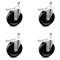 6 inch Phenolic Swivel Caster Set with Total Lock Brake N678265