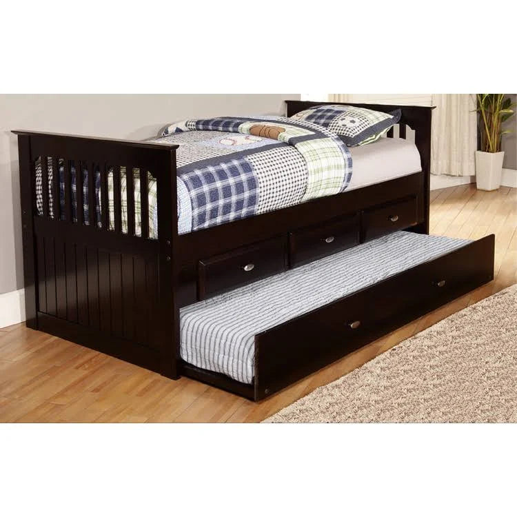 Twin Rake Bed Espresso A57398