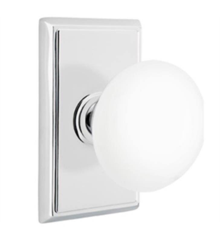 Satin Nickel Passage Knob with Rectangular Rose H3076
