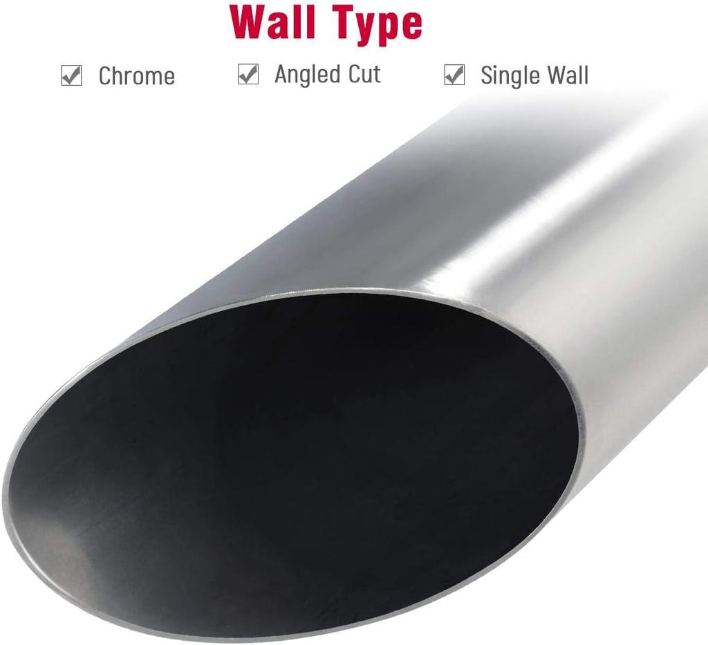 2.5" Inlet 3.5" Outlet 12" Long Stainless Steel Exhaust Tailpipe Tips Angle Cut Pack of 2 W4035