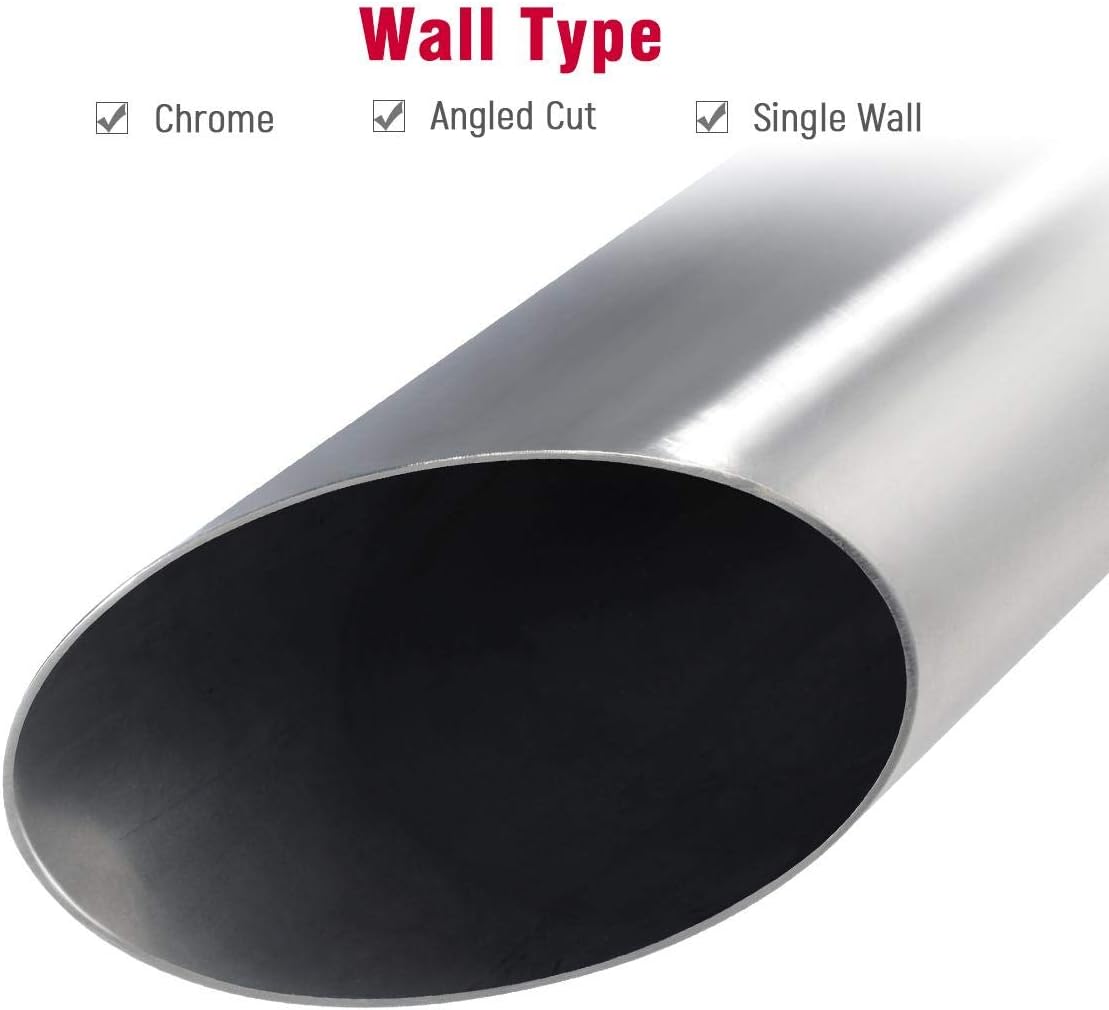 2.5" Inlet 3.5" Outlet 12" Long Stainless Steel Exhaust Tailpipe Tips Angle Cut Pack of 2 W4035