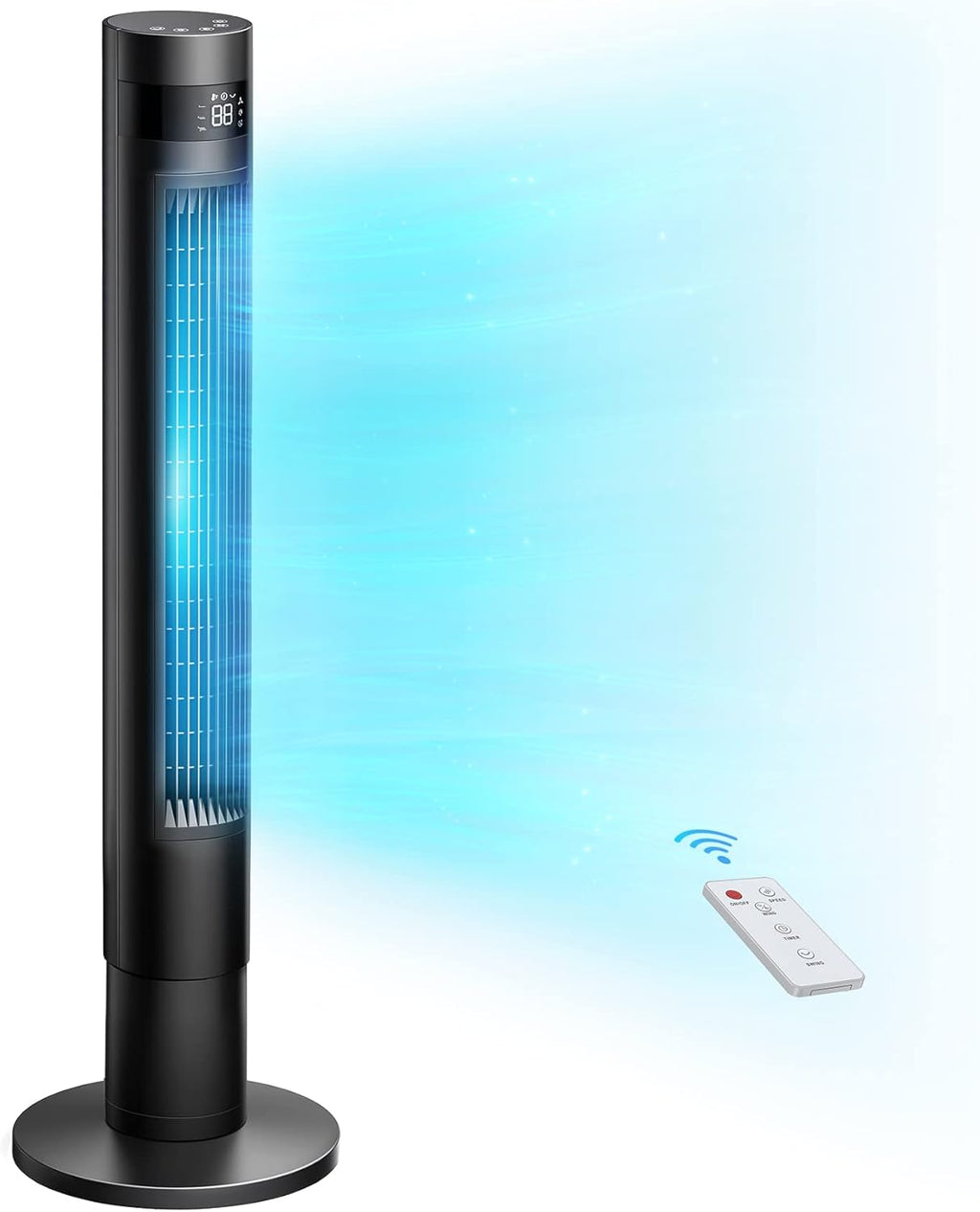 Black Pack of 2 Bladeless Tower Fan Z35710