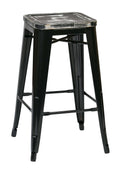 26x22 Metal Barstool with Wood Seat L61796