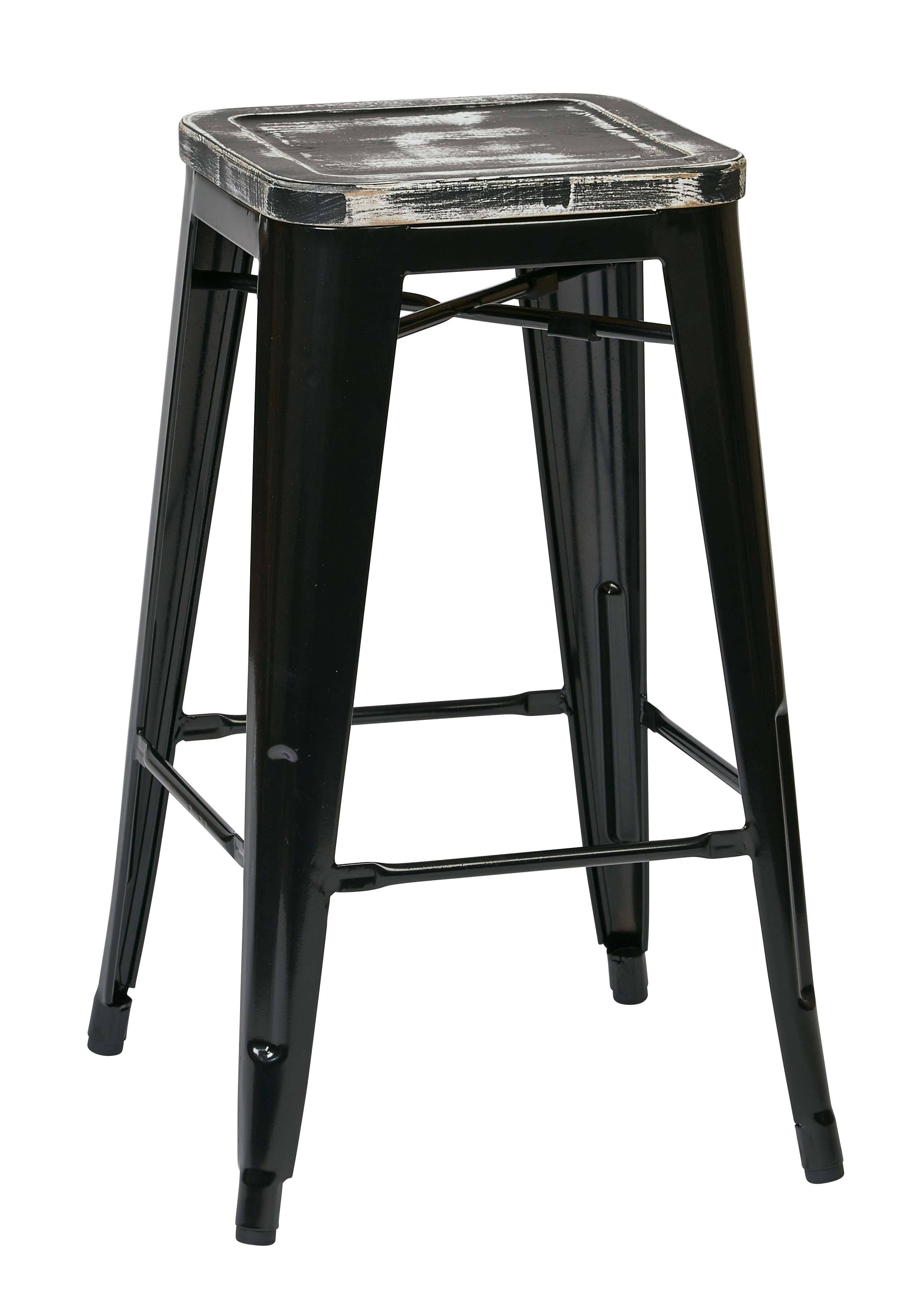 26x22 Metal Barstool with Wood Seat L61796