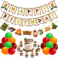 Camping Party Decoration Kit with Banner, Garland, Balloons, Cake Toppers D755