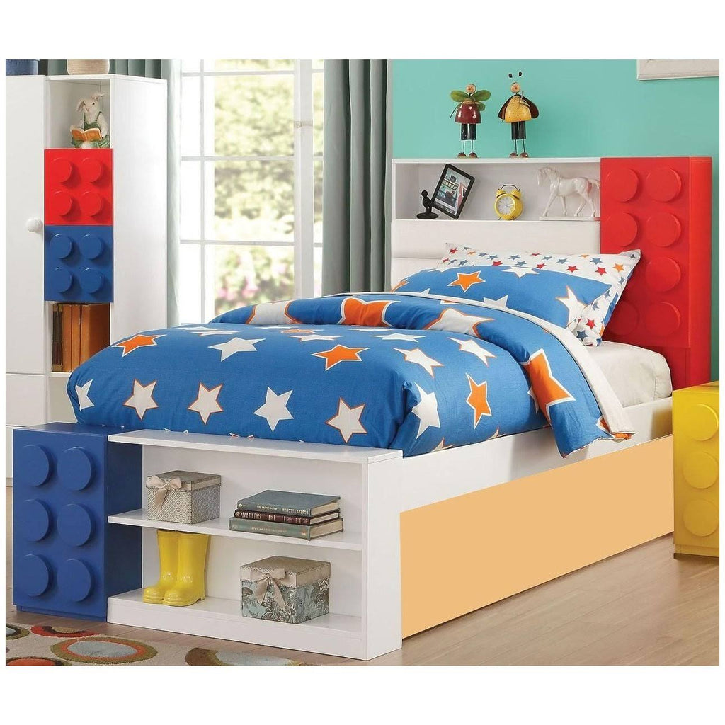 White Twin Storage Bed B3407
