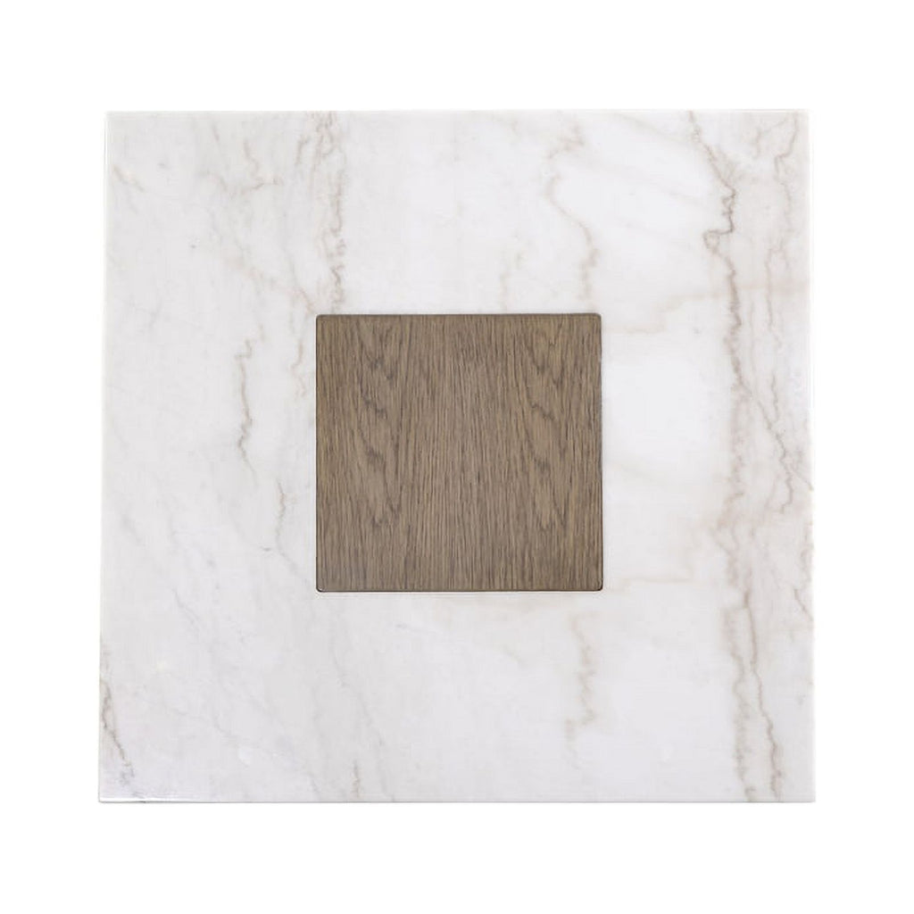 White Square Marble End Table C134751