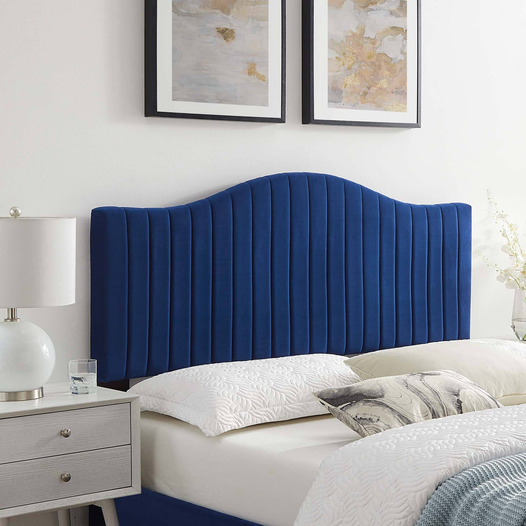Navy Performance Velvet King/California King Headboard V171069
