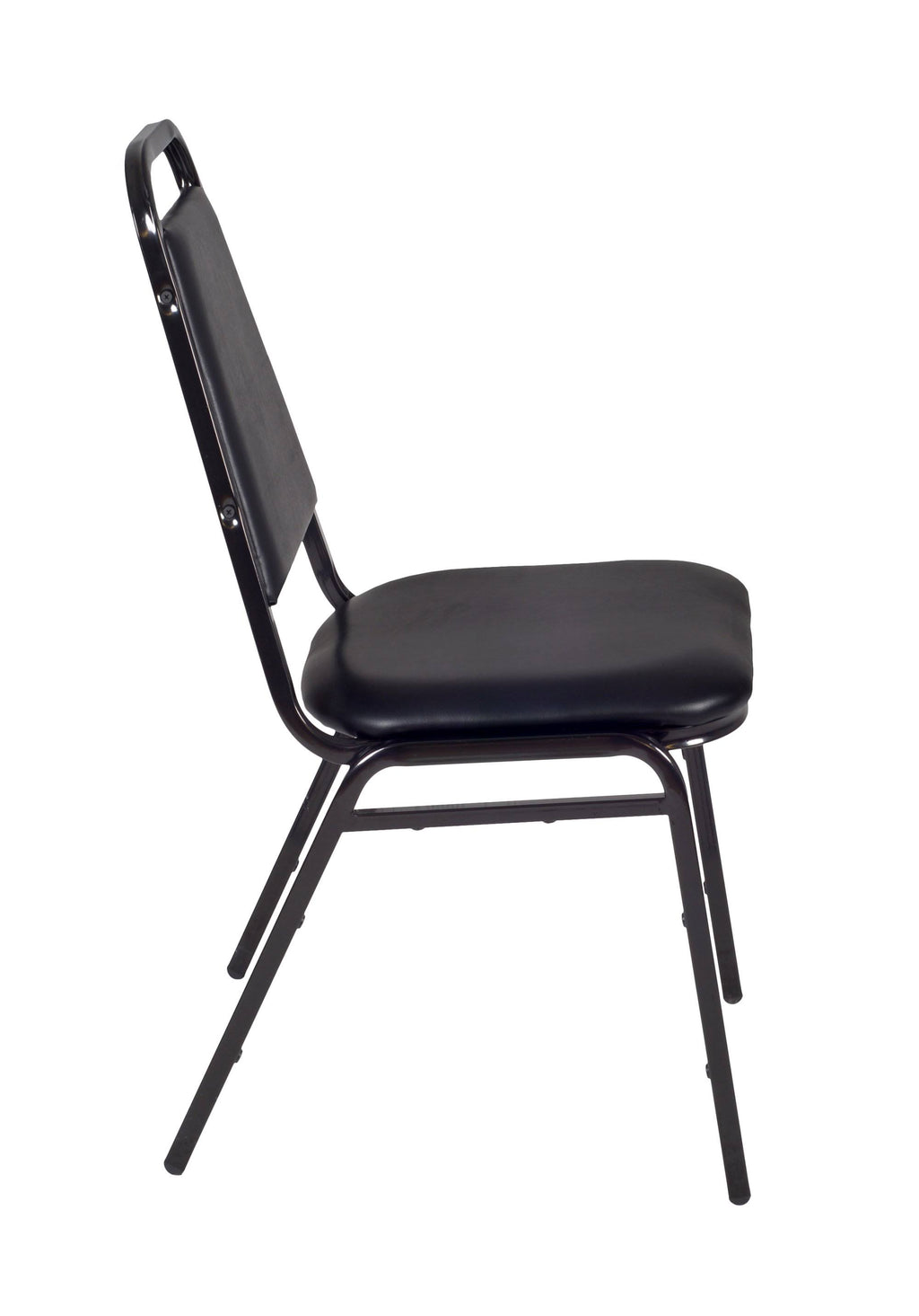 Beige Square Breakroom Table and 4 Black Stack Chairs R626781