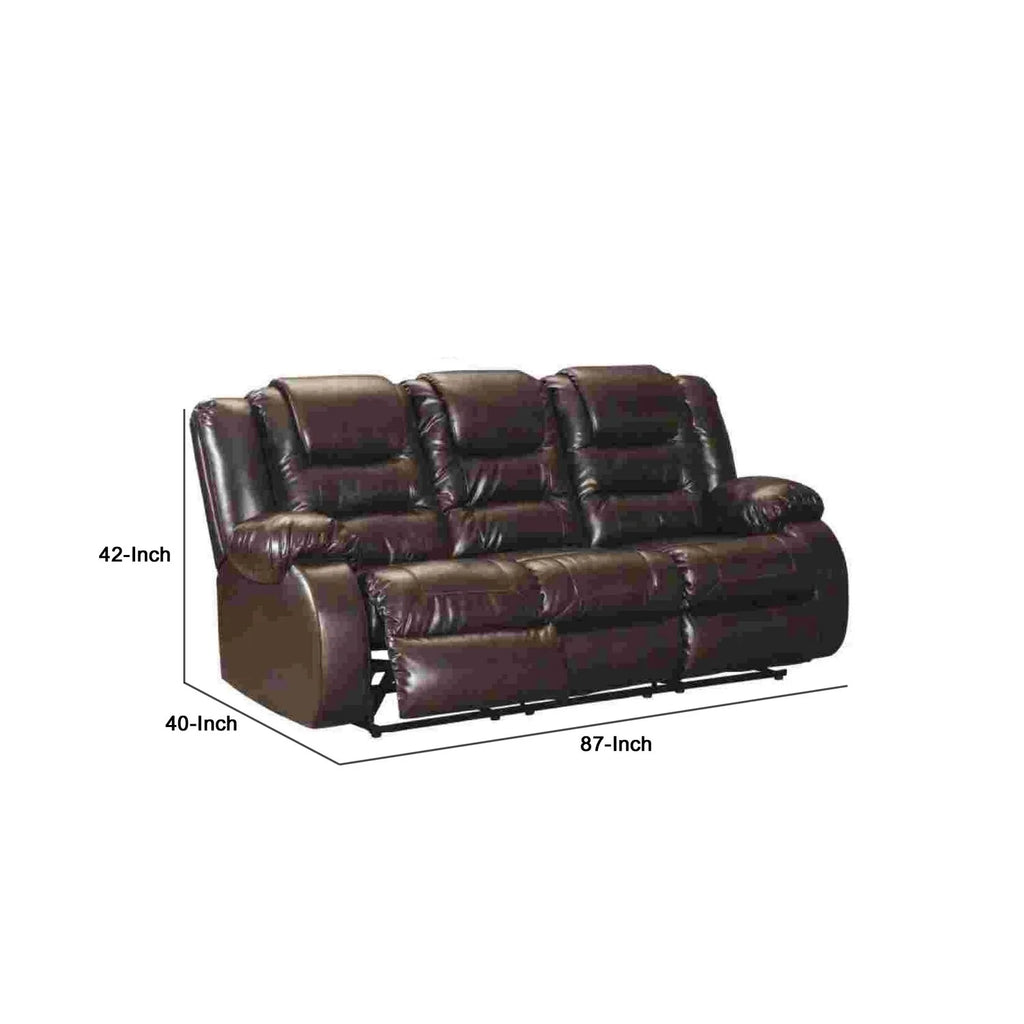 Mocha Brown Reclining Sofa I715986