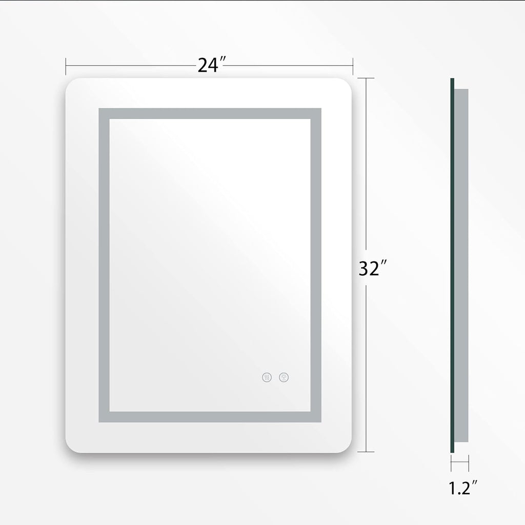LED Mirror, 24x32 Inch Lighted Bathroom Mirror with Lights, Anti Fog, Dimmable, 3 Lighting Temperature Setting Q995007
