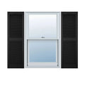 Black Vinyl Open Louver Shutters V54587
