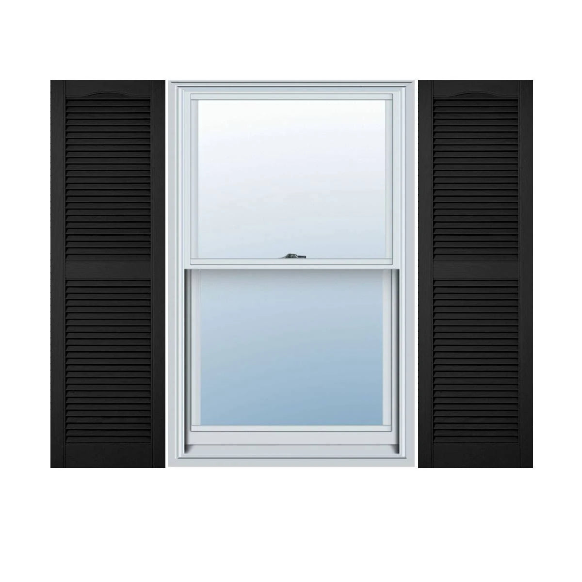 Black Vinyl Open Louver Shutters V54587