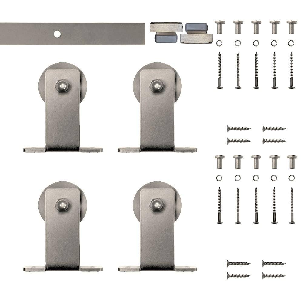 Satin Nickel Top Mount Barn Door Kit Z72009
