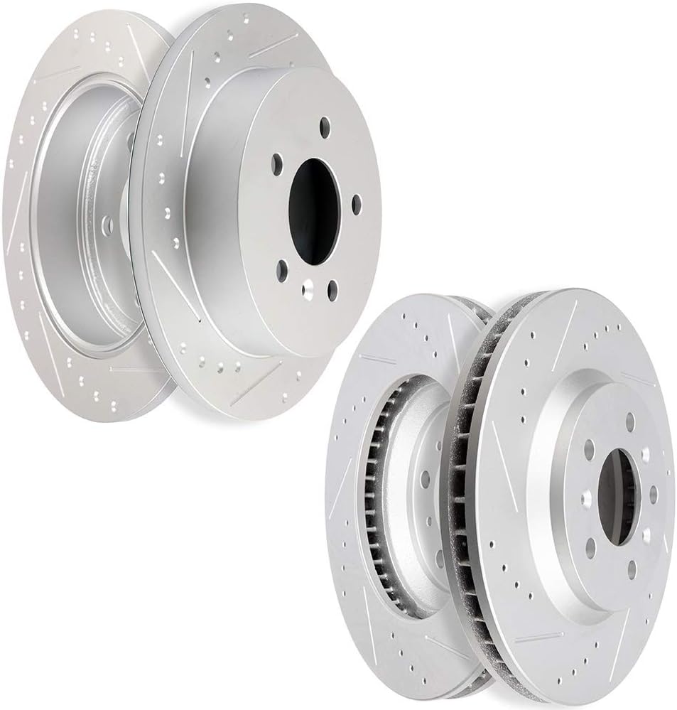Drilled Slotted Brake Rotors Discs 4pcs H864019