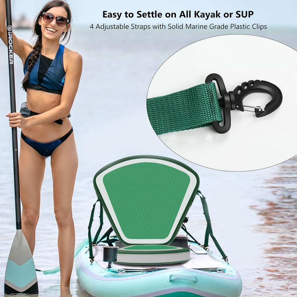Inflatable Detachable Kayak Seat with Adjustable Straps, Pack of 2 O244297