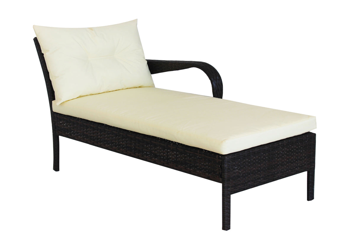 Beige 3-Piece Wicker Rattan Sectional Sofa with Tempered Glass Table H31123
