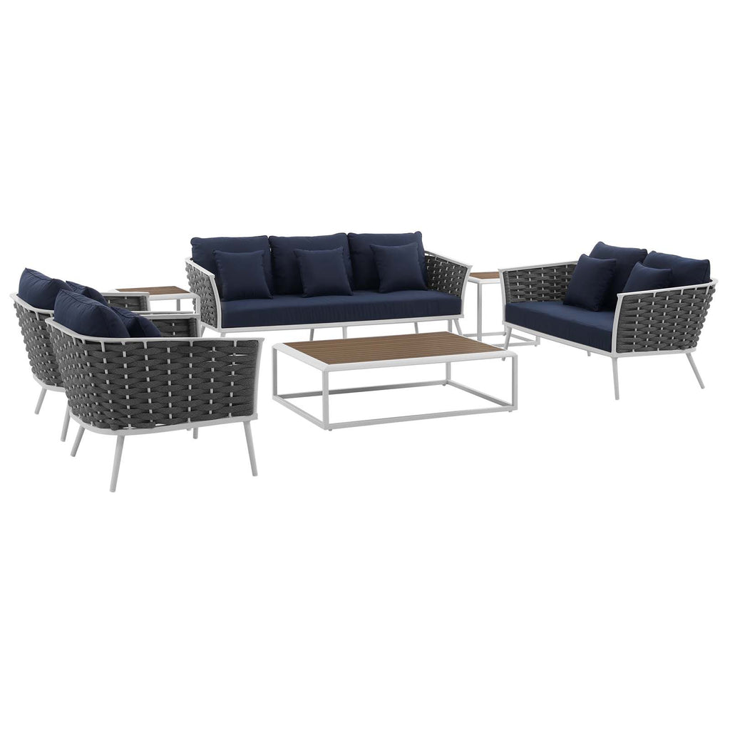 7 Piece Outdoor Patio Aluminum Sectional Sofa Set B1790