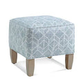 Navy and White Performance Stripe Square Ottoman W8325
